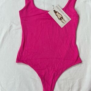 Naked Wardrobe Raspberry Pink Sleeveless Cami Tank Thong Bodysuit Size S BNWT